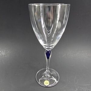 1 Cristal D'Arques SAPHIR TAILLE LANCE 7.75" H Water/Wine Glass Blue Drop